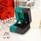 Wedding & Engagement Ring Box – Handcrafted Stabilized Wood and Resin Jewelry Box with Single Slot, Elegant Retro Ring Holder for Proposal, Wedding Ceremony, and Jewelry Storage (Green)